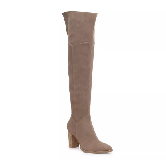Shoes - Crown Vintage Emira Over The Knee Boots in Taupe